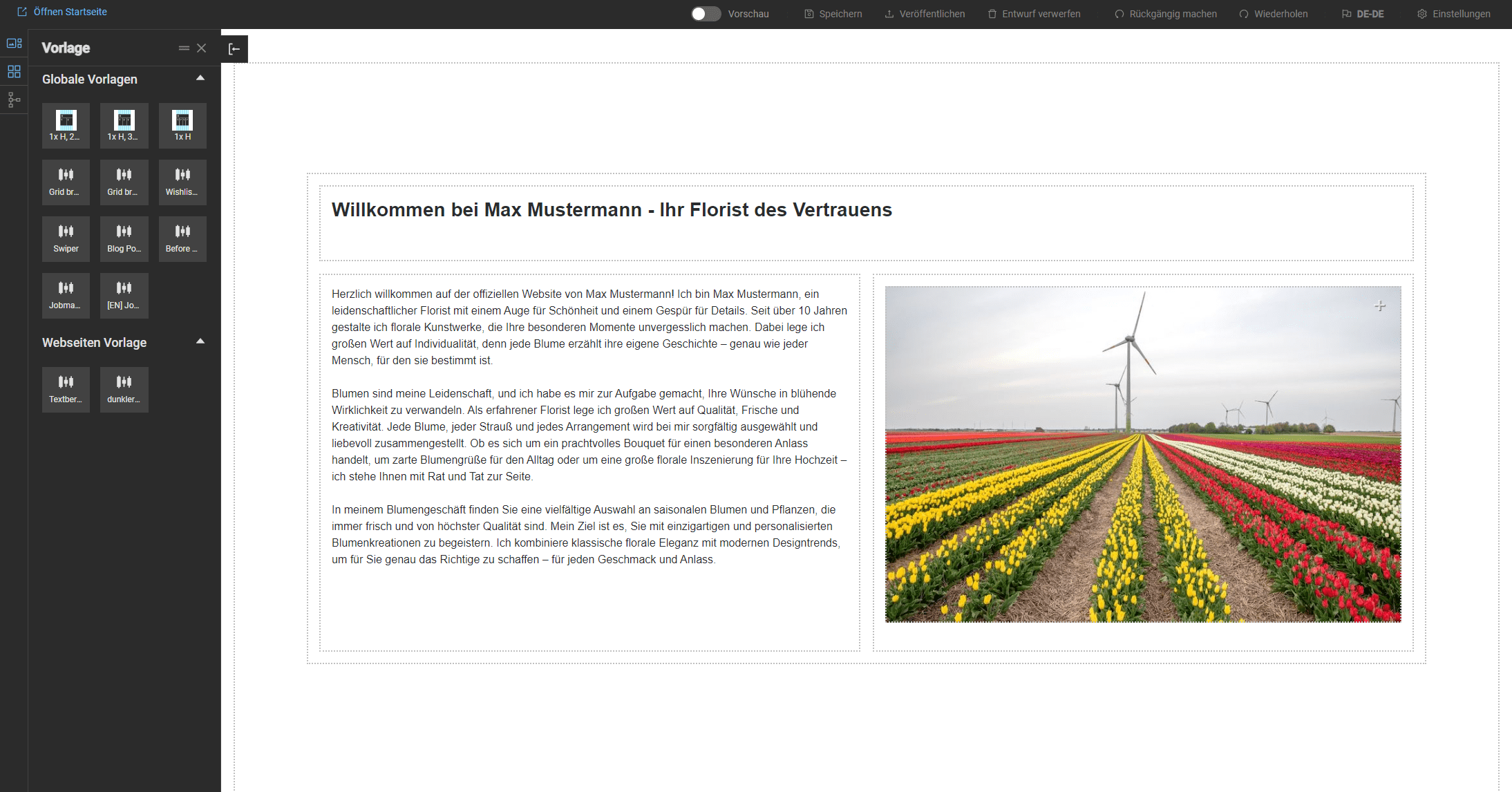 Live Editor - Vorlage